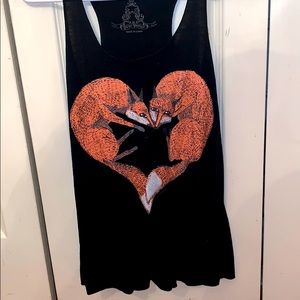 Black and Orange Fox Tanktop